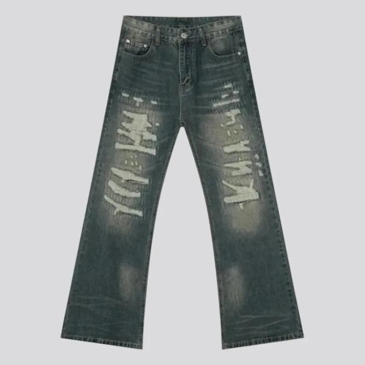 Mid-waist wide fit men's jeans