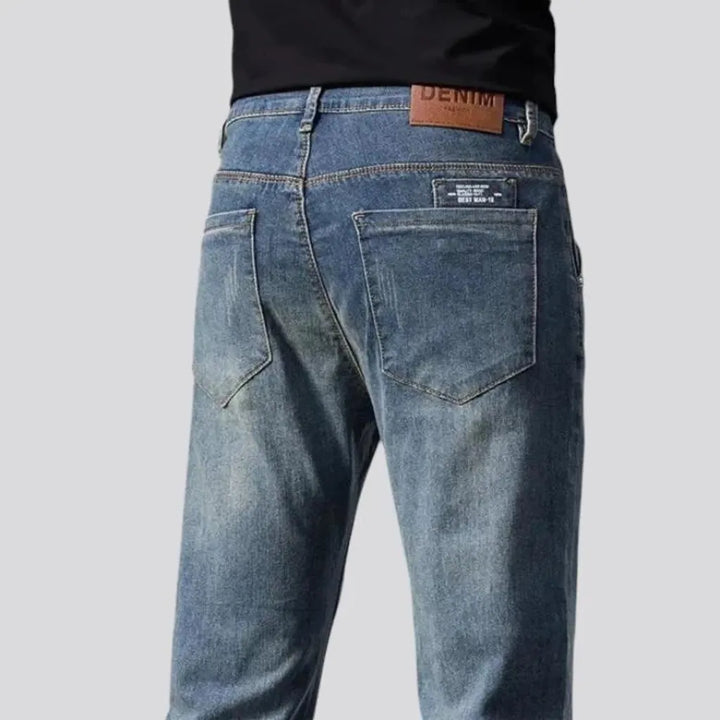 Casual faded mid rise jeans for men