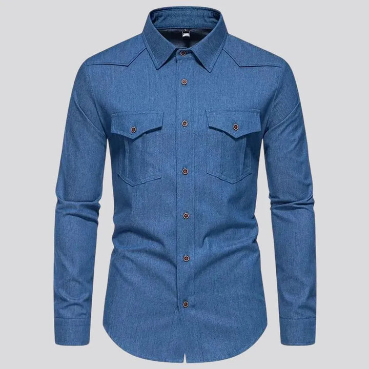 Lightweight average pattern men's jean shirt