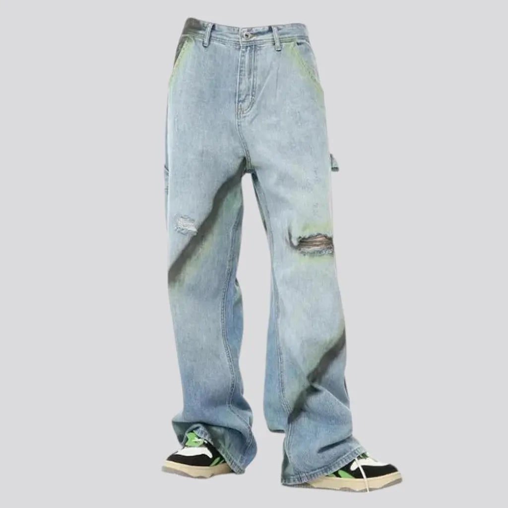 Trendy distressed men's jeans