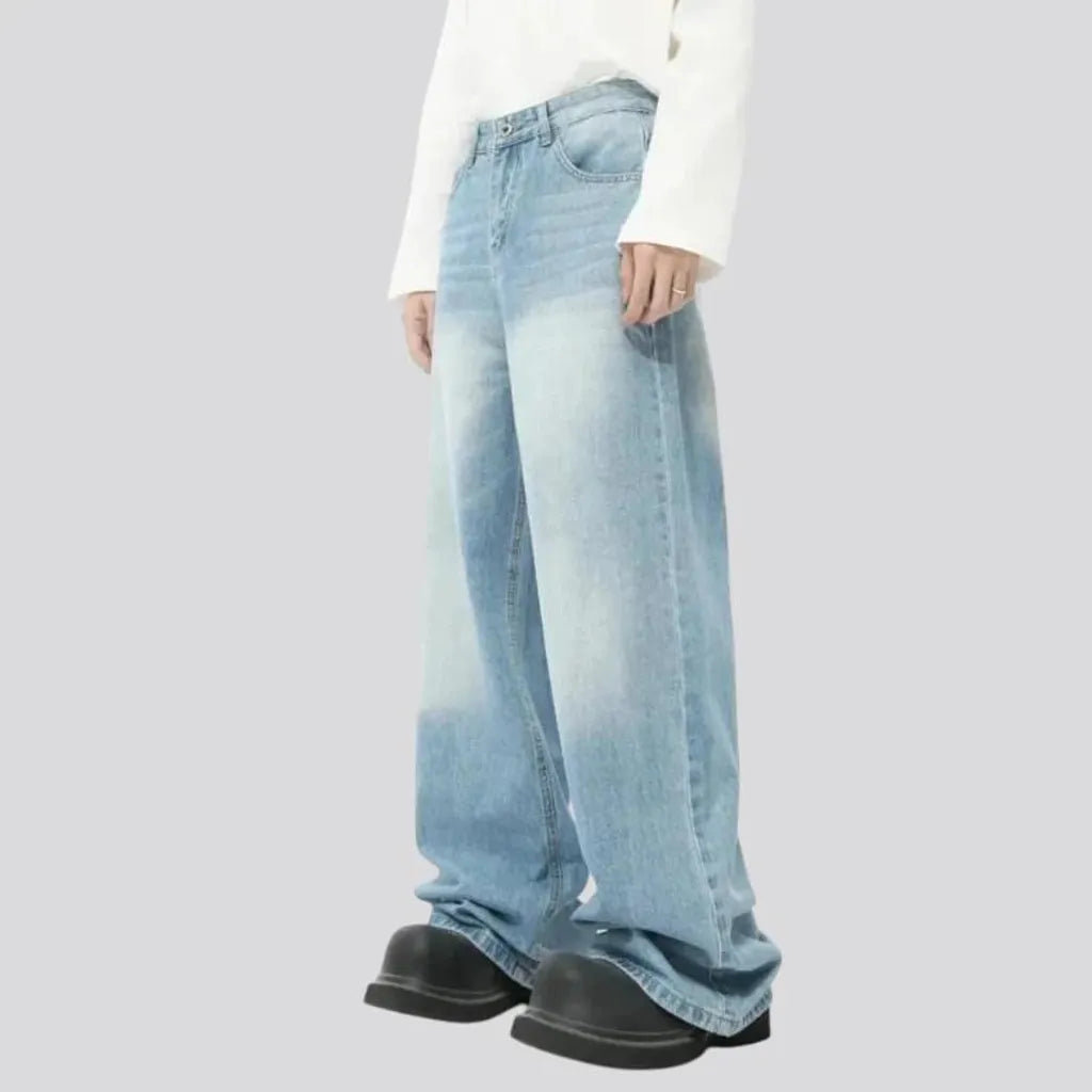 Baggy mid-waist 90s style men's jeans