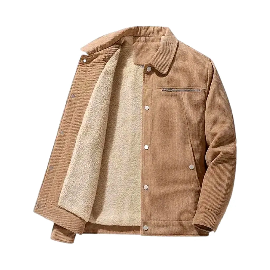 Classic Men's Corduroy Coat - Sand