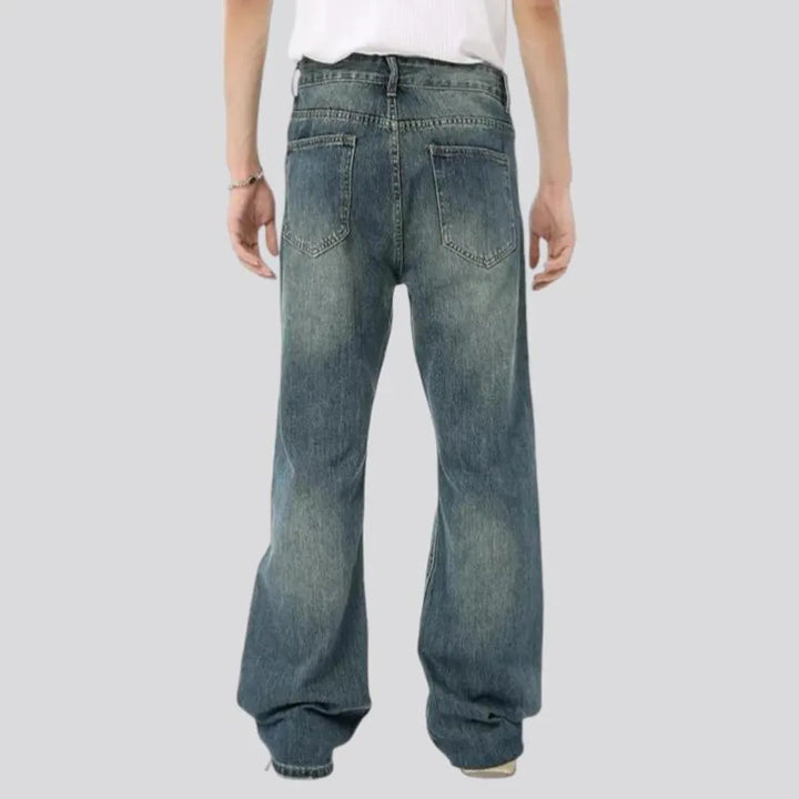 Whiskered street style vintage men's jeans