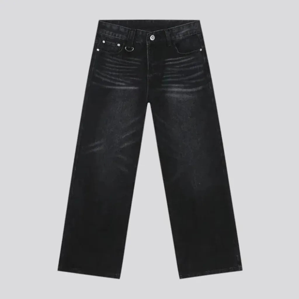 Trendy baggy mid-waist jeans for men