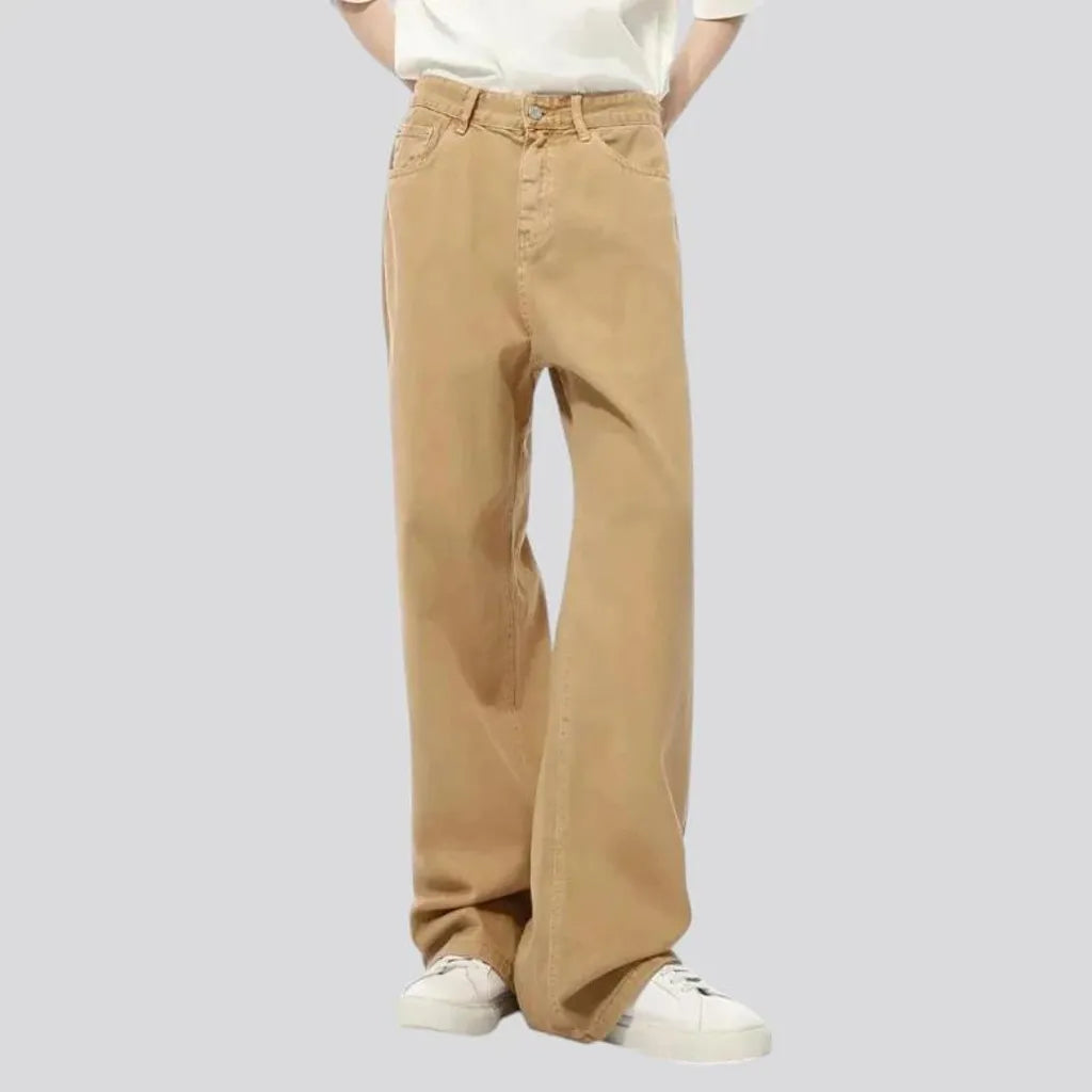 Light tan baggy men's jeans