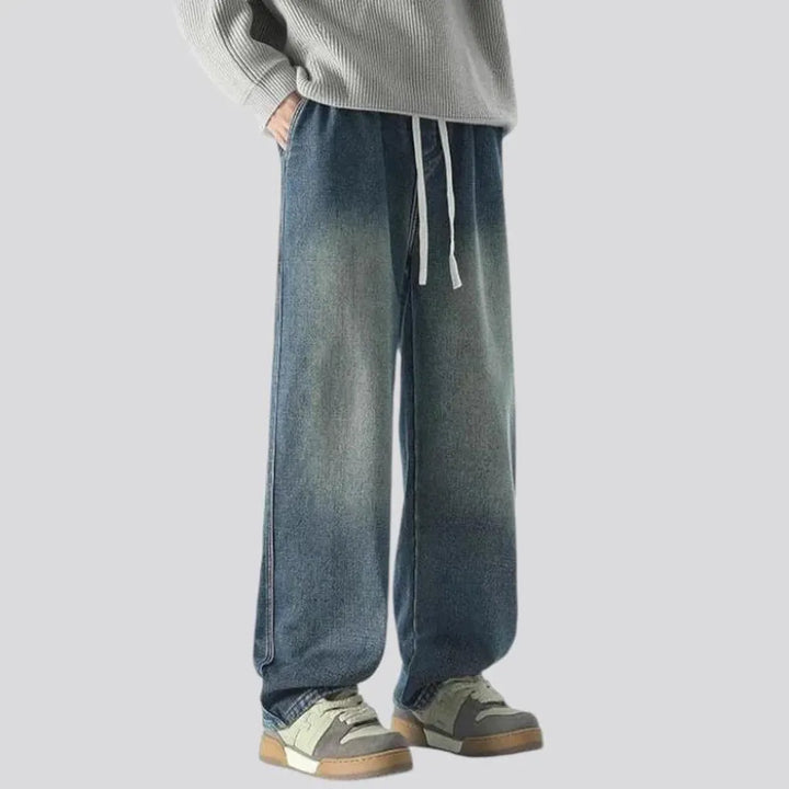 Retro style slouchy men's jeans joggers