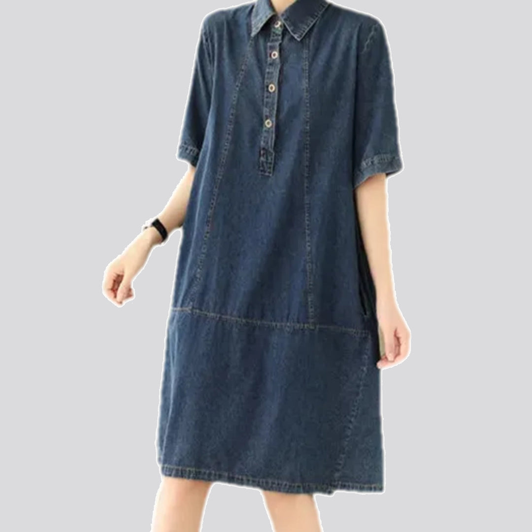 Blouson shirt casual denim dress