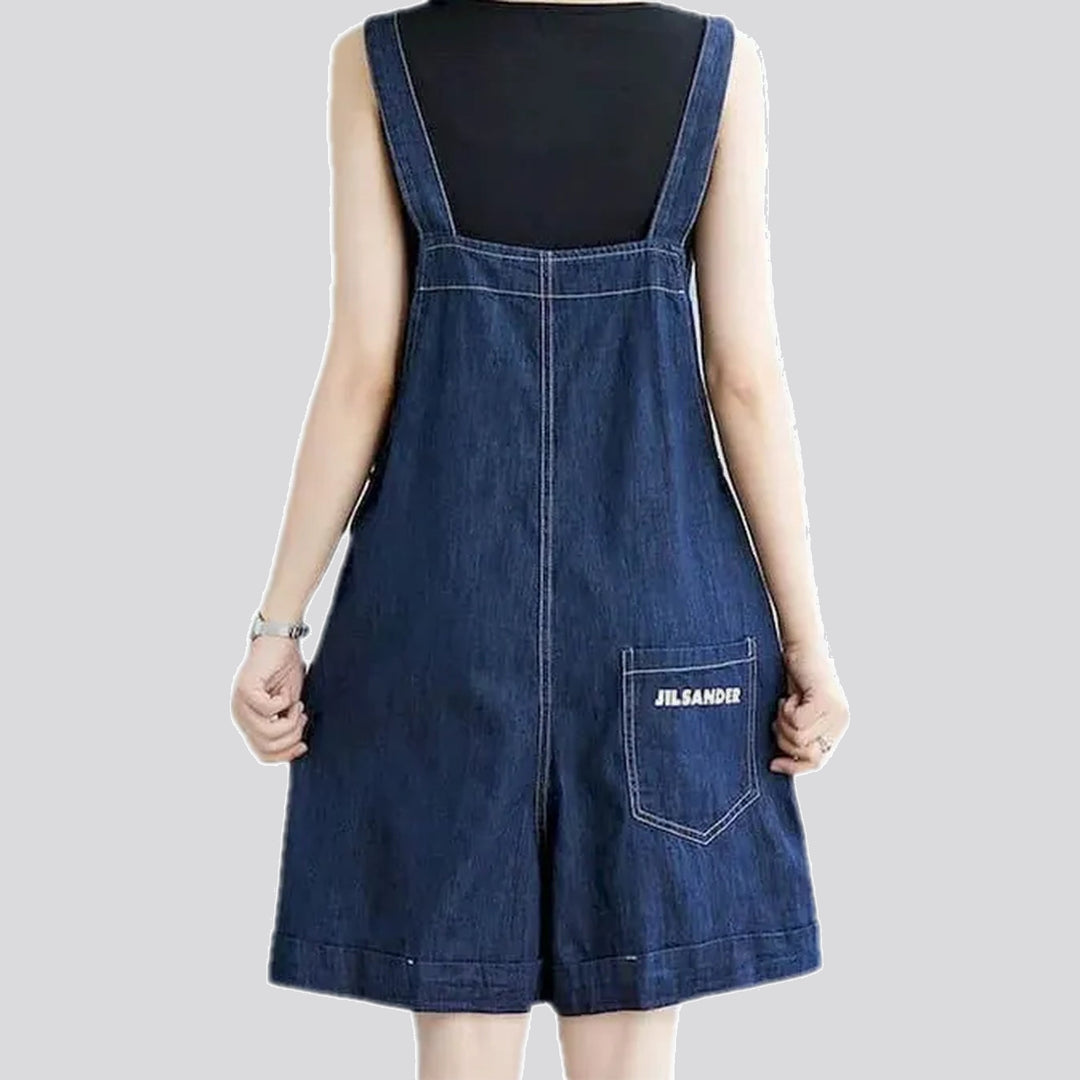 Boho chic women's denim overall