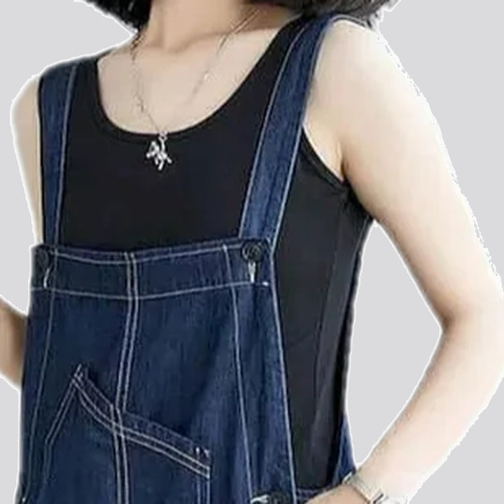 Boho chic women's denim overall