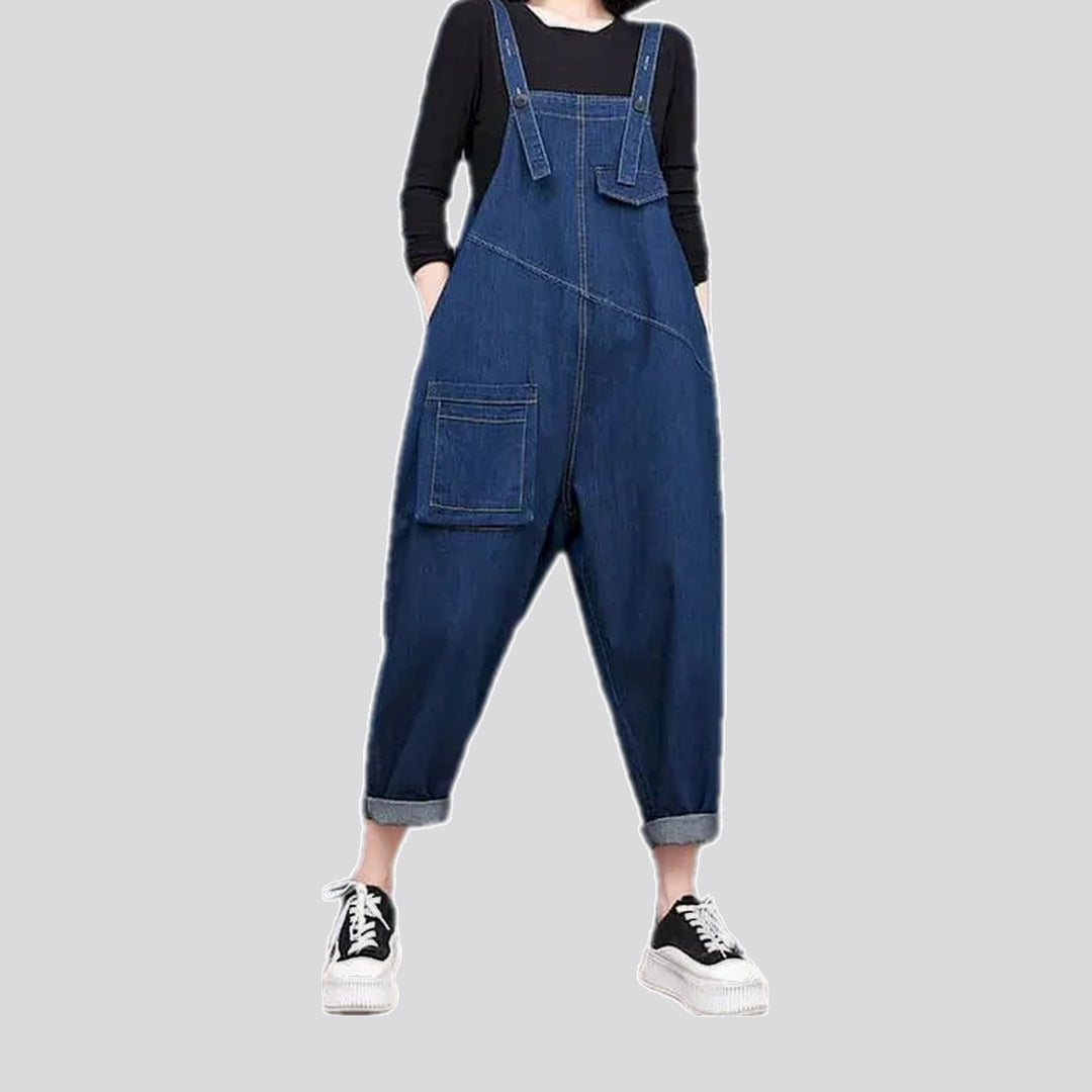 Boho slouchy women's jean dungaree