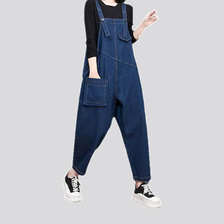 Boho slouchy women's jean dungaree