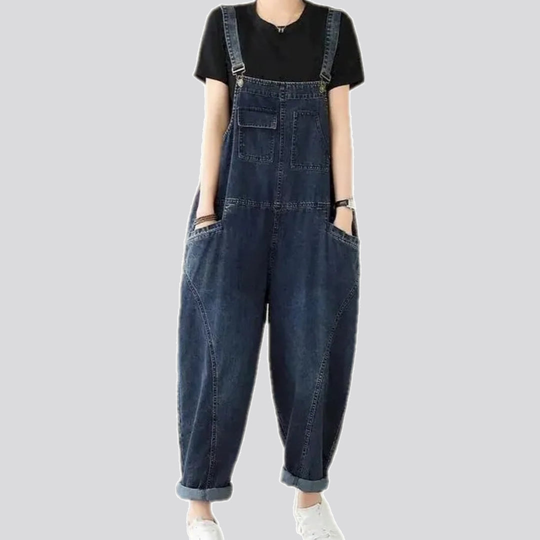 Dark street women's denim overall