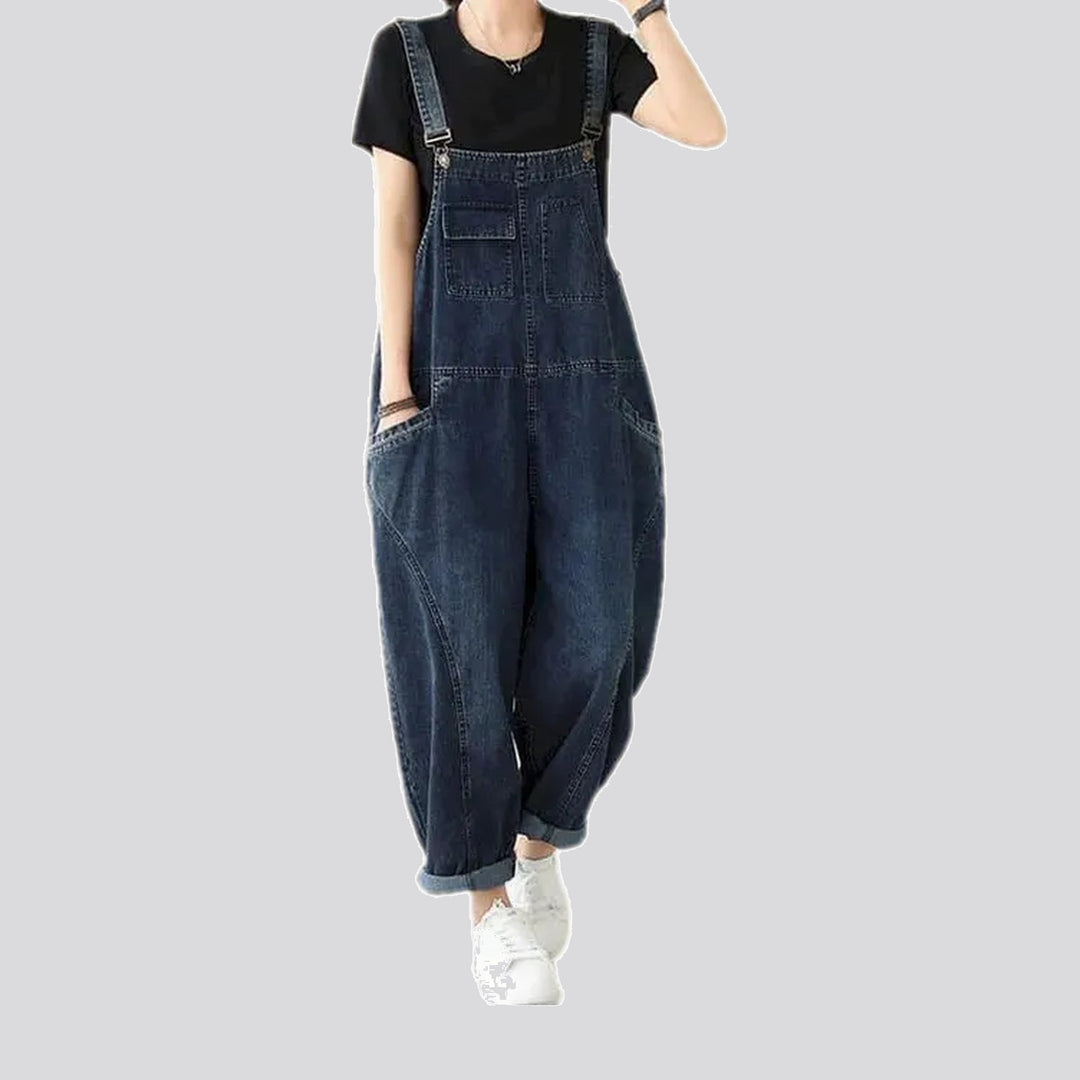 Dark street women's denim overall