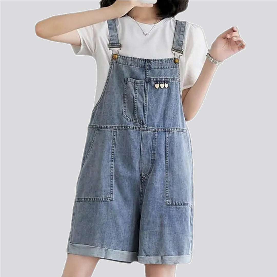 Baggy fit stylish women's denim overall