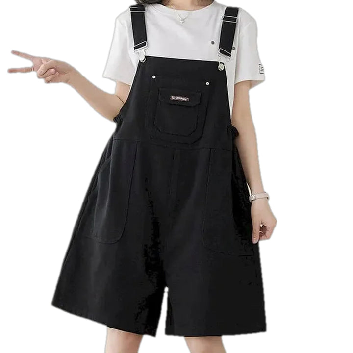 Trendy Casual Colorful Baggy Women's Jeans Overall - Black