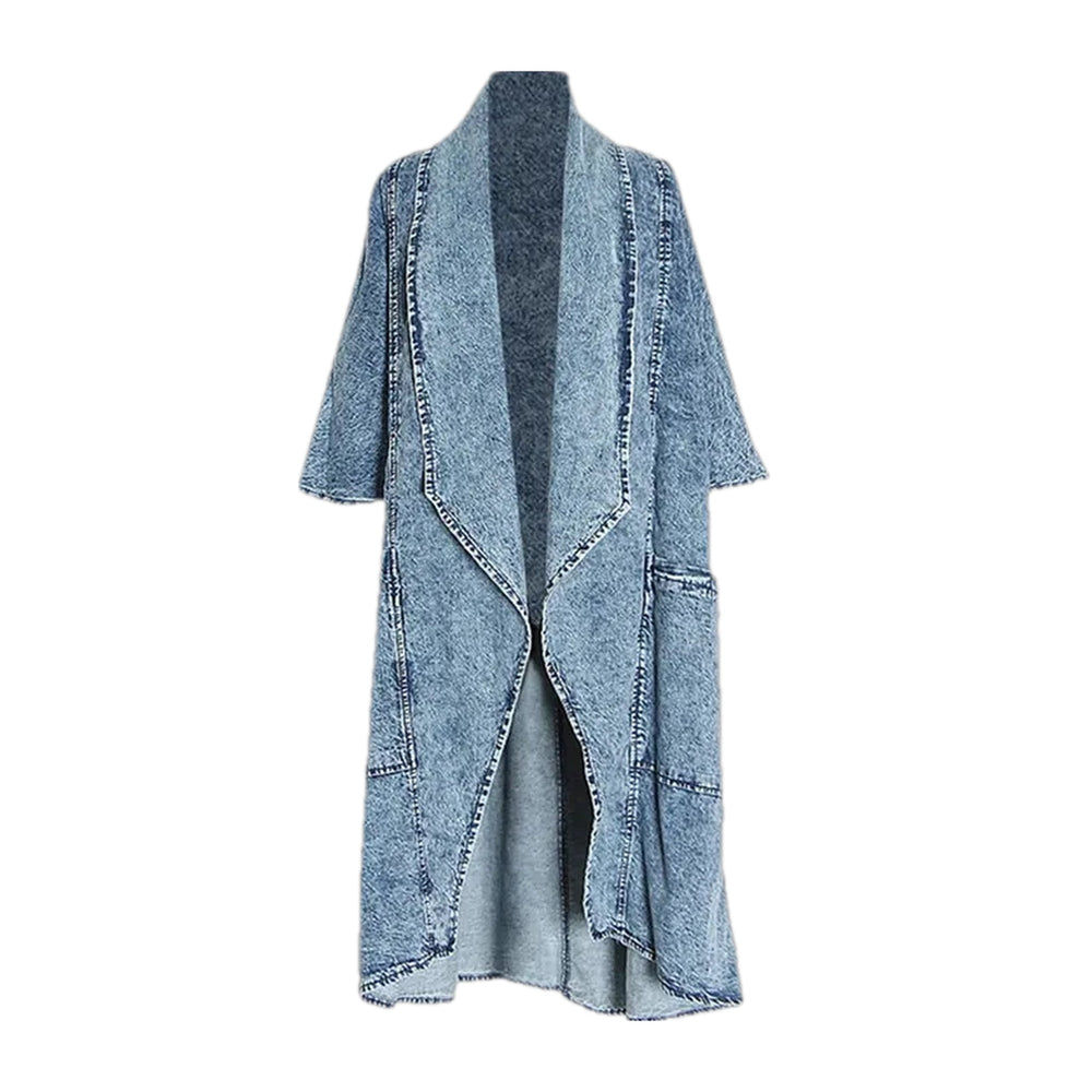 Chic Street Style Jacket Acid Jean Dress - Light Blue