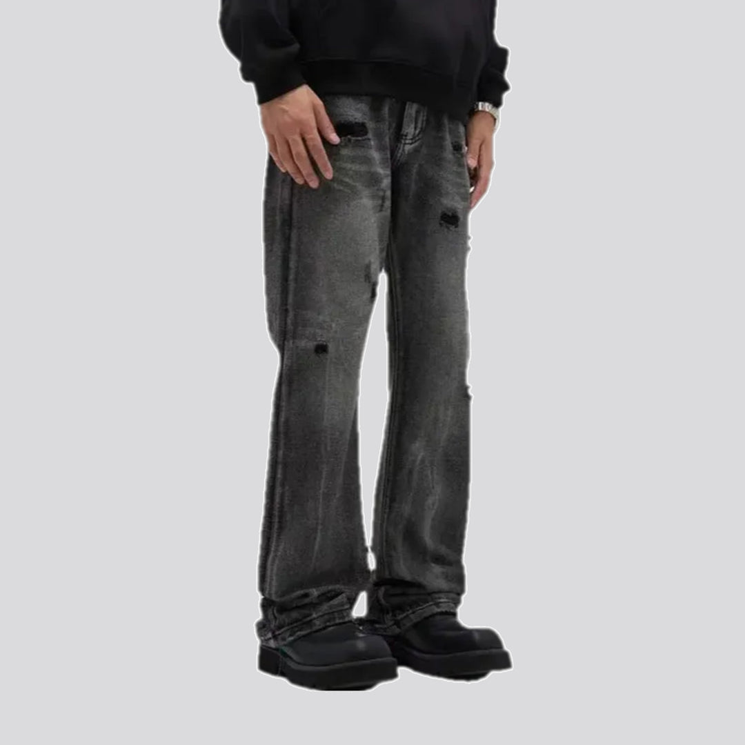 Fashionable grunge wide fit jeans for men