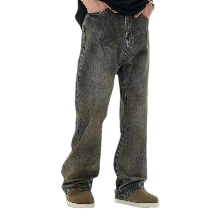 Vintage Mid Waist Men's Jeans - Grey