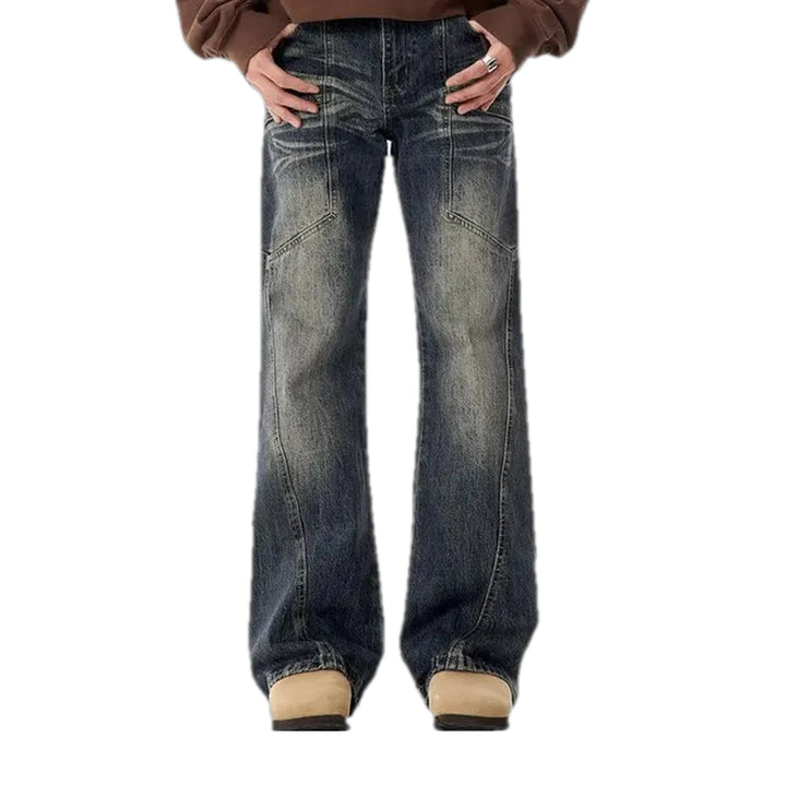 Vintage Style Wide Fit Men's Jeans - Dark Blue