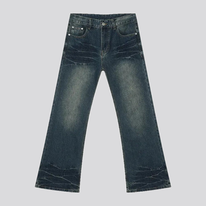 Whiskered fade men's jeans