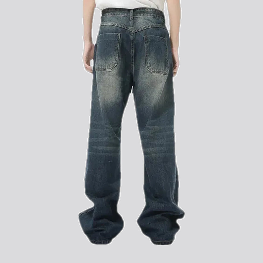 Fashionable baggy carpenter men's jeans