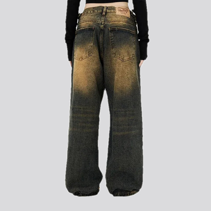 Mid rise stylish baggy jeans for men