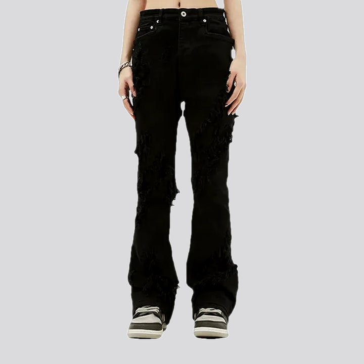 Bootcut grunge mid rise jeans for men