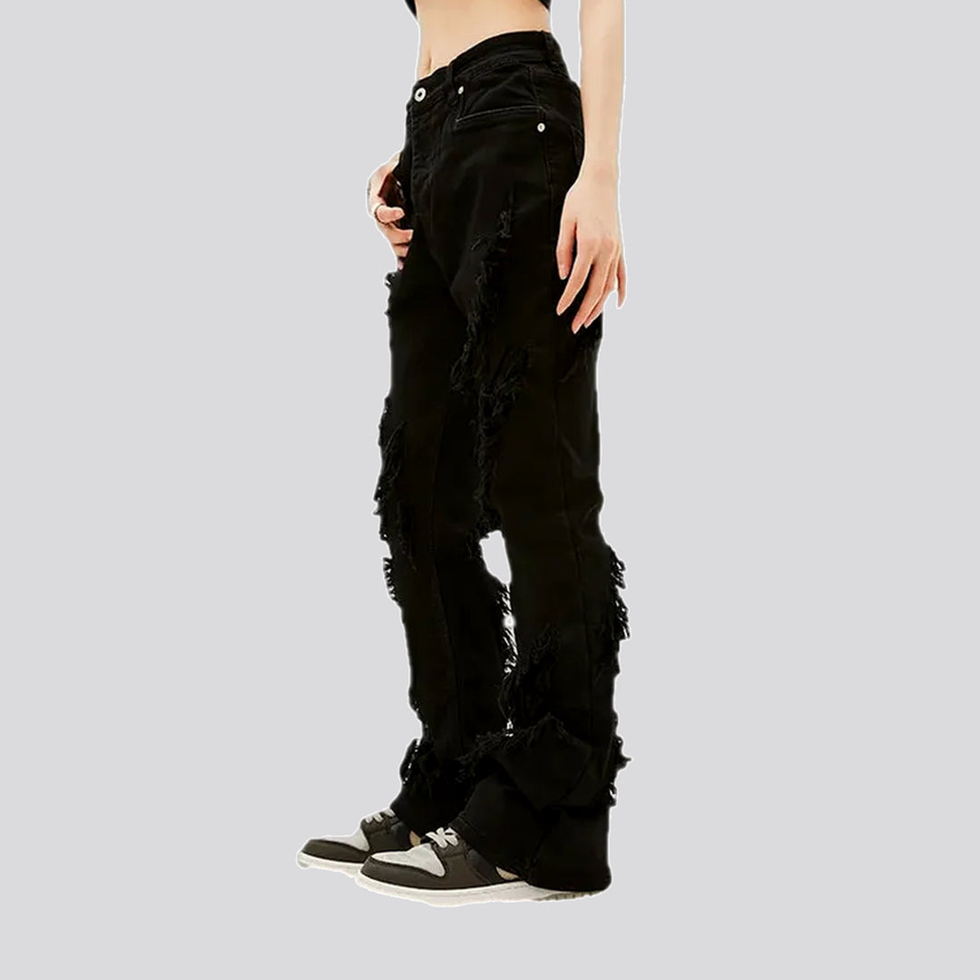 Bootcut grunge mid rise jeans for men