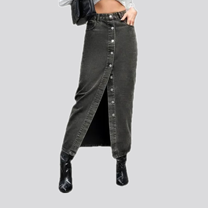 High-waist fashion pencil vintage jean skirt