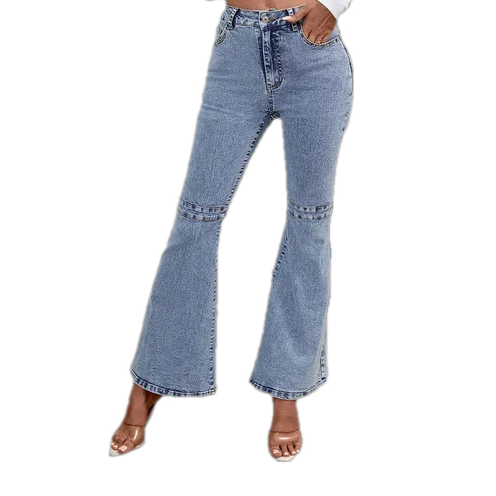 Mid Rise Light Pattern Jeans for Women - Light Blue