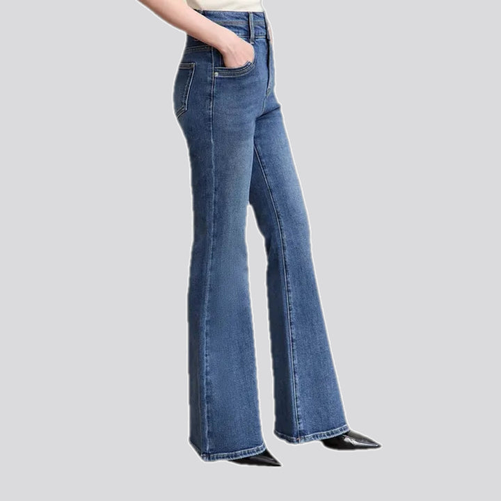 Elastic high-rise stylish women's jeans