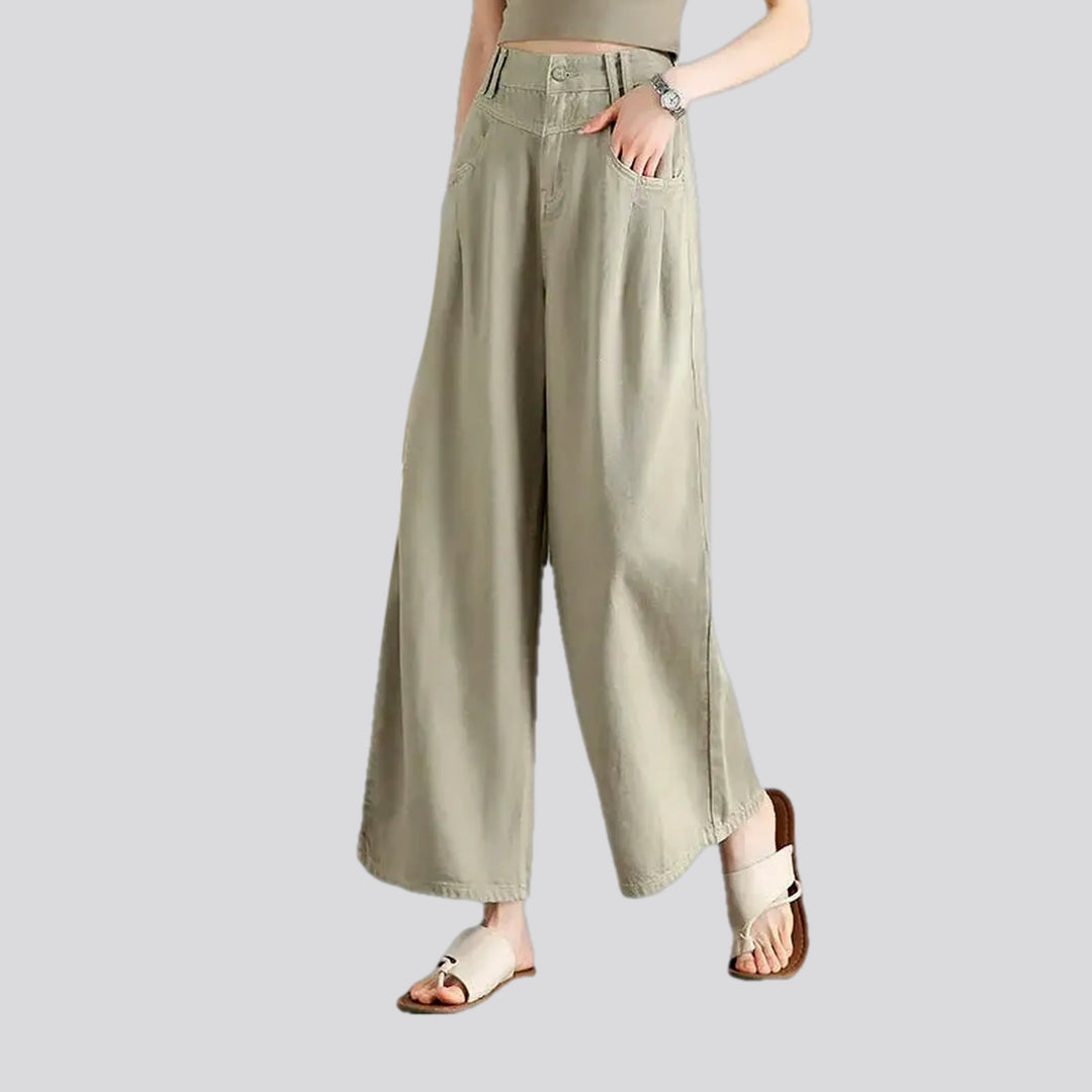 High-rise women's jean culottes