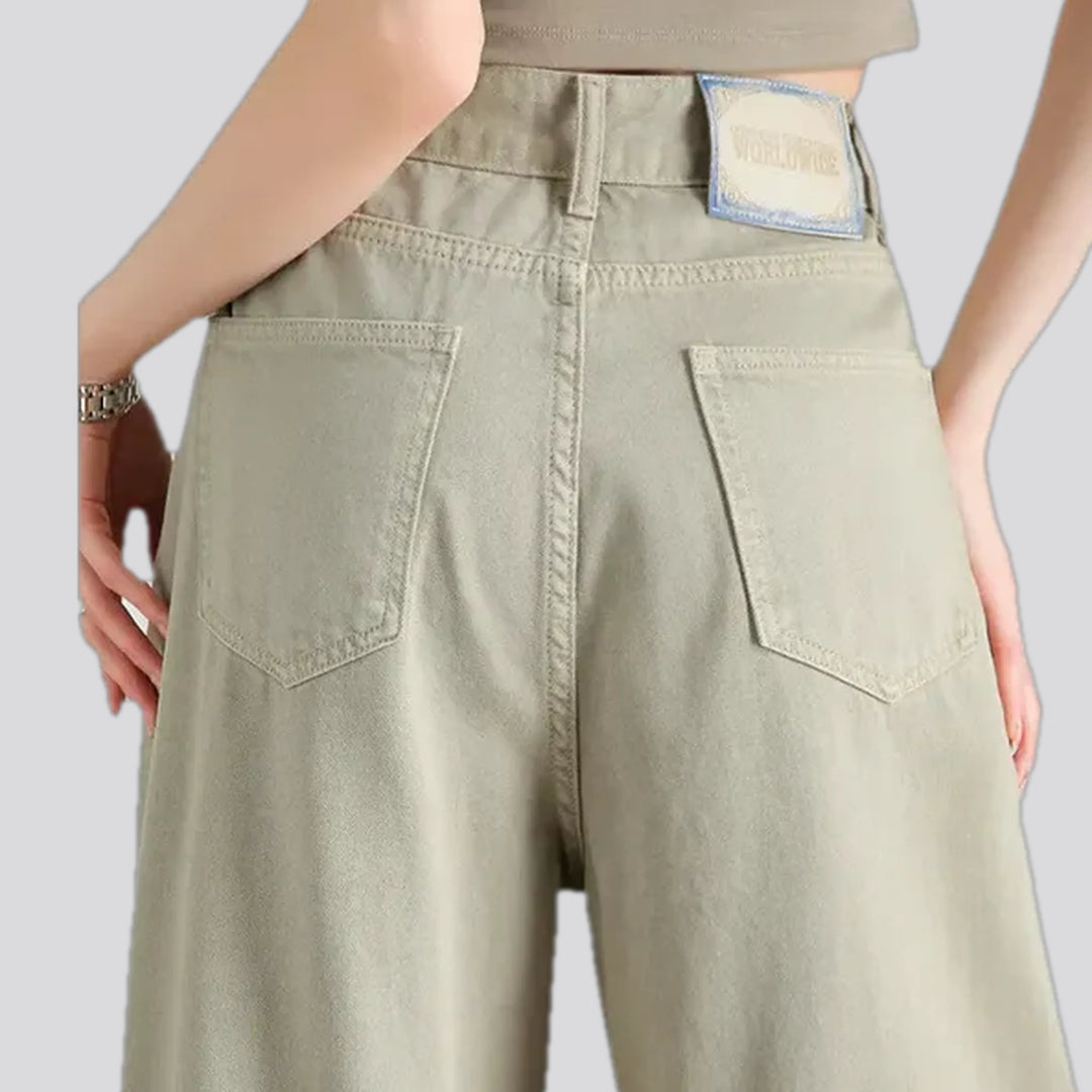 High-rise women's jean culottes