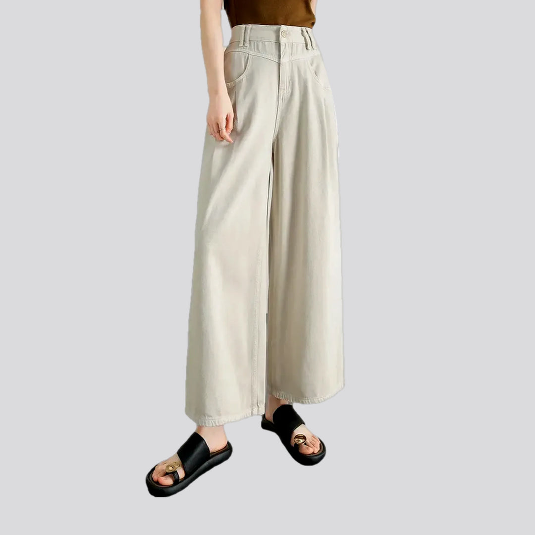 High-rise women's jean culottes