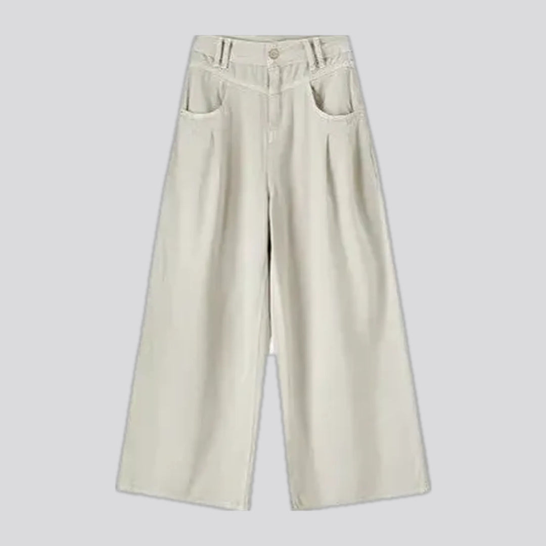 High-rise women's jean culottes