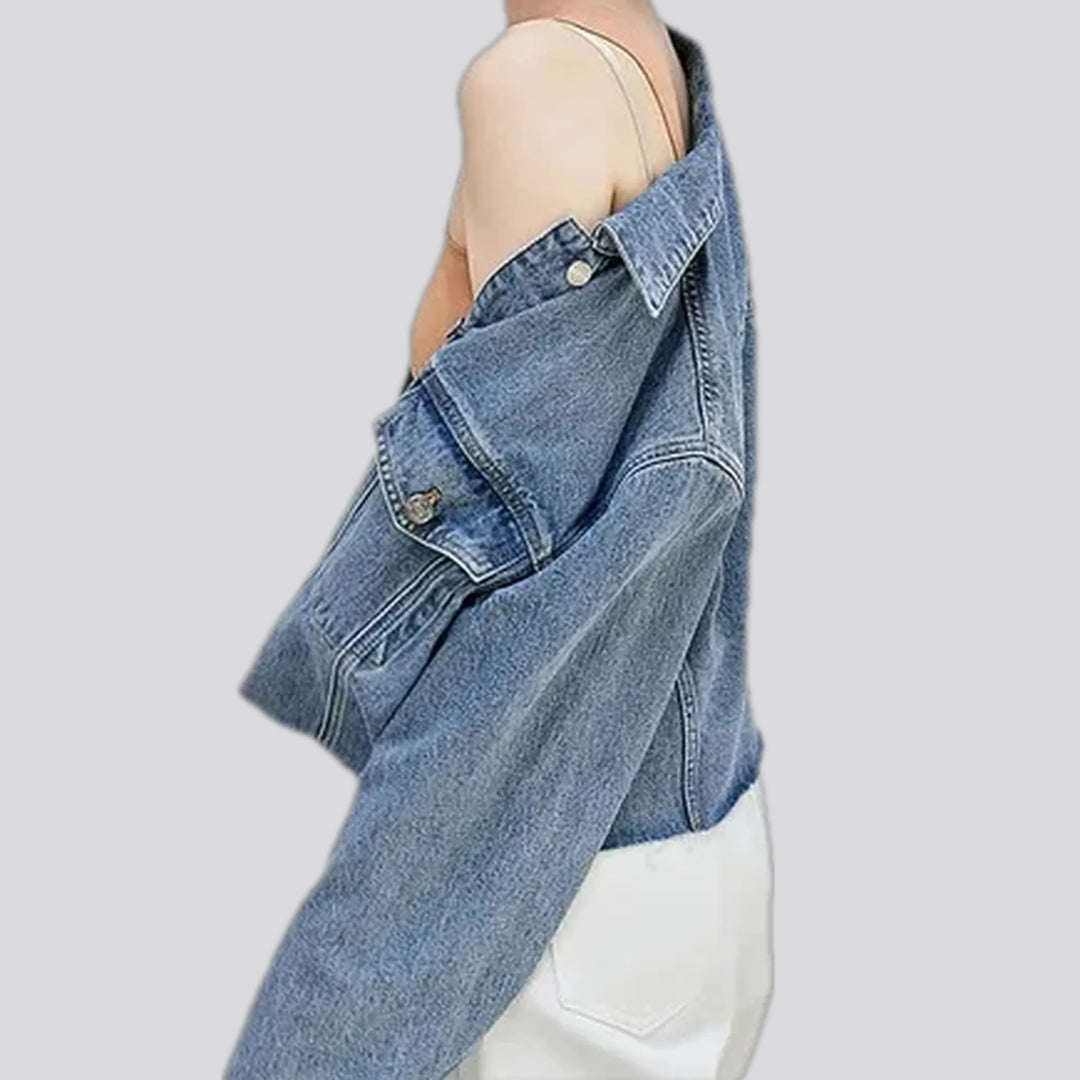 Casual oversized jean jacket for ladies