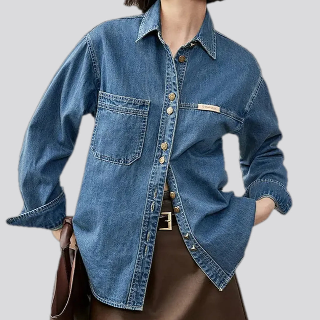 Casual oversized jacket denim shirt for ladies