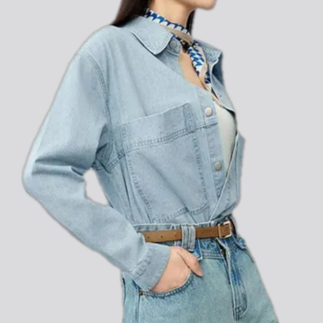 Casual light women's jeans shirt