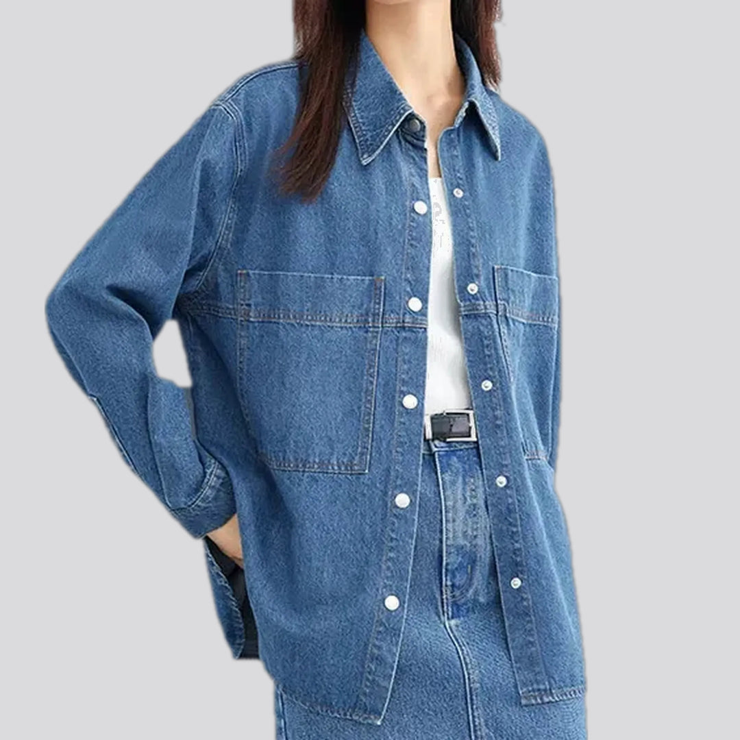 Casual light women's jeans shirt