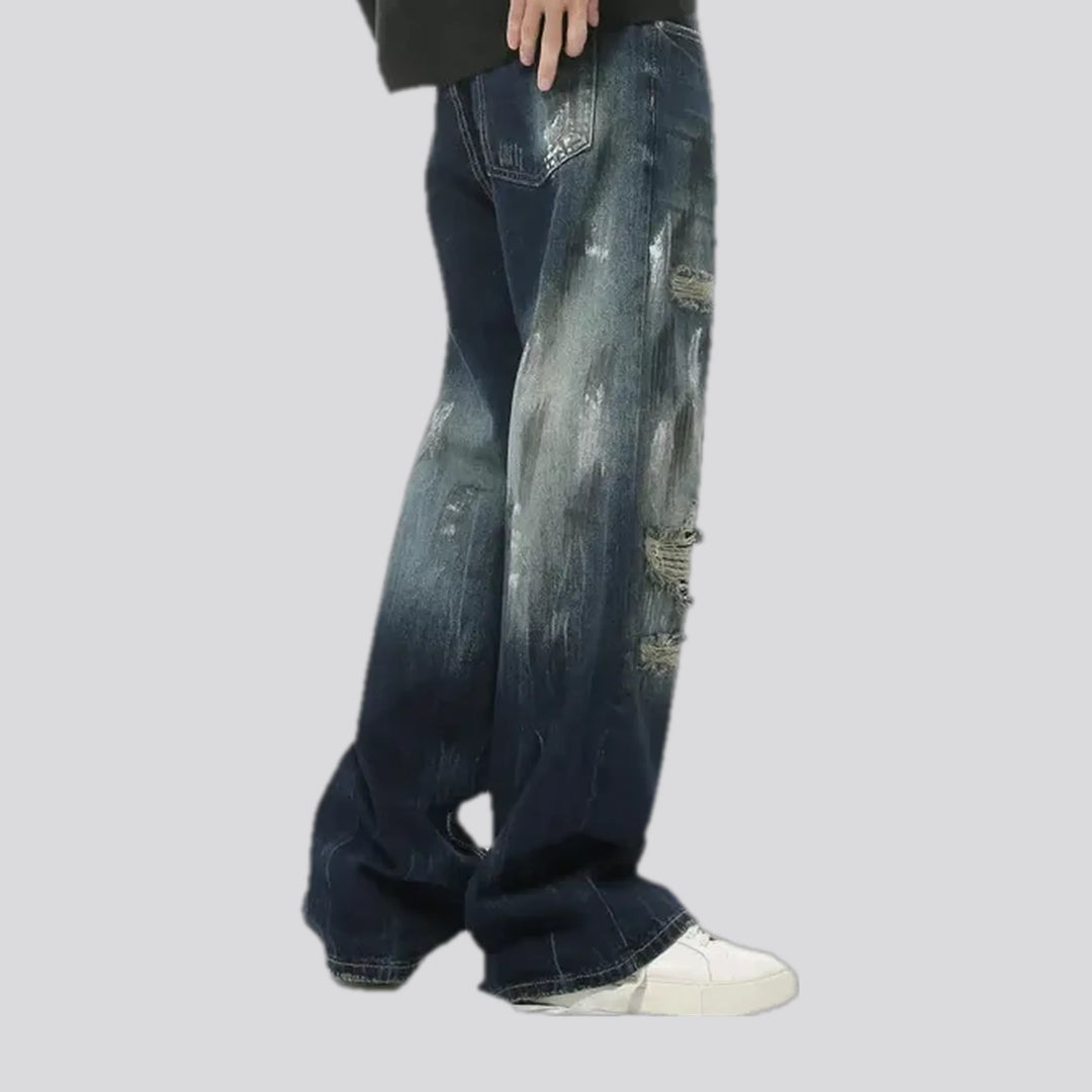 Fashionable dark men's jeans