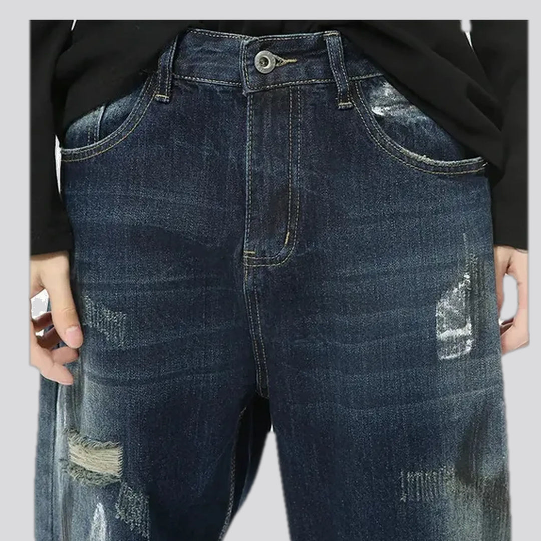 Fashionable dark men's jeans