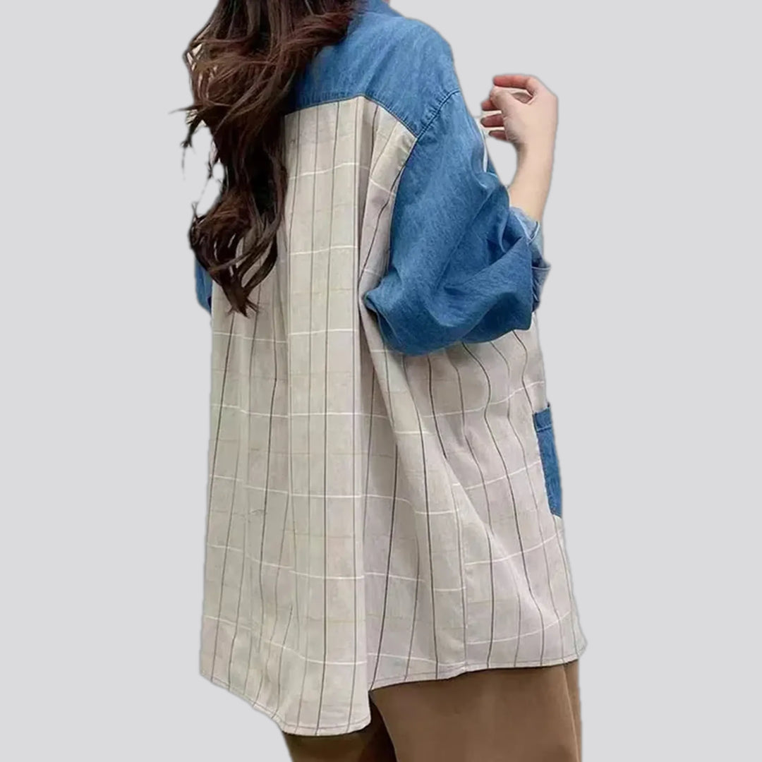 Oversized fashion denim shirt for women