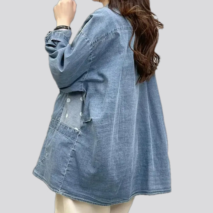 Extra-large striped style women's jean shirt