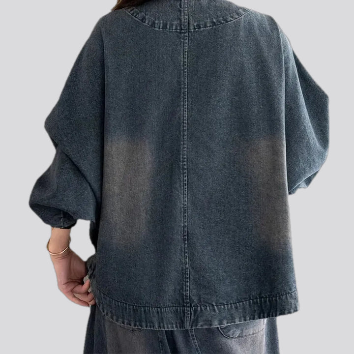 Boho style women's jeans chore jacket