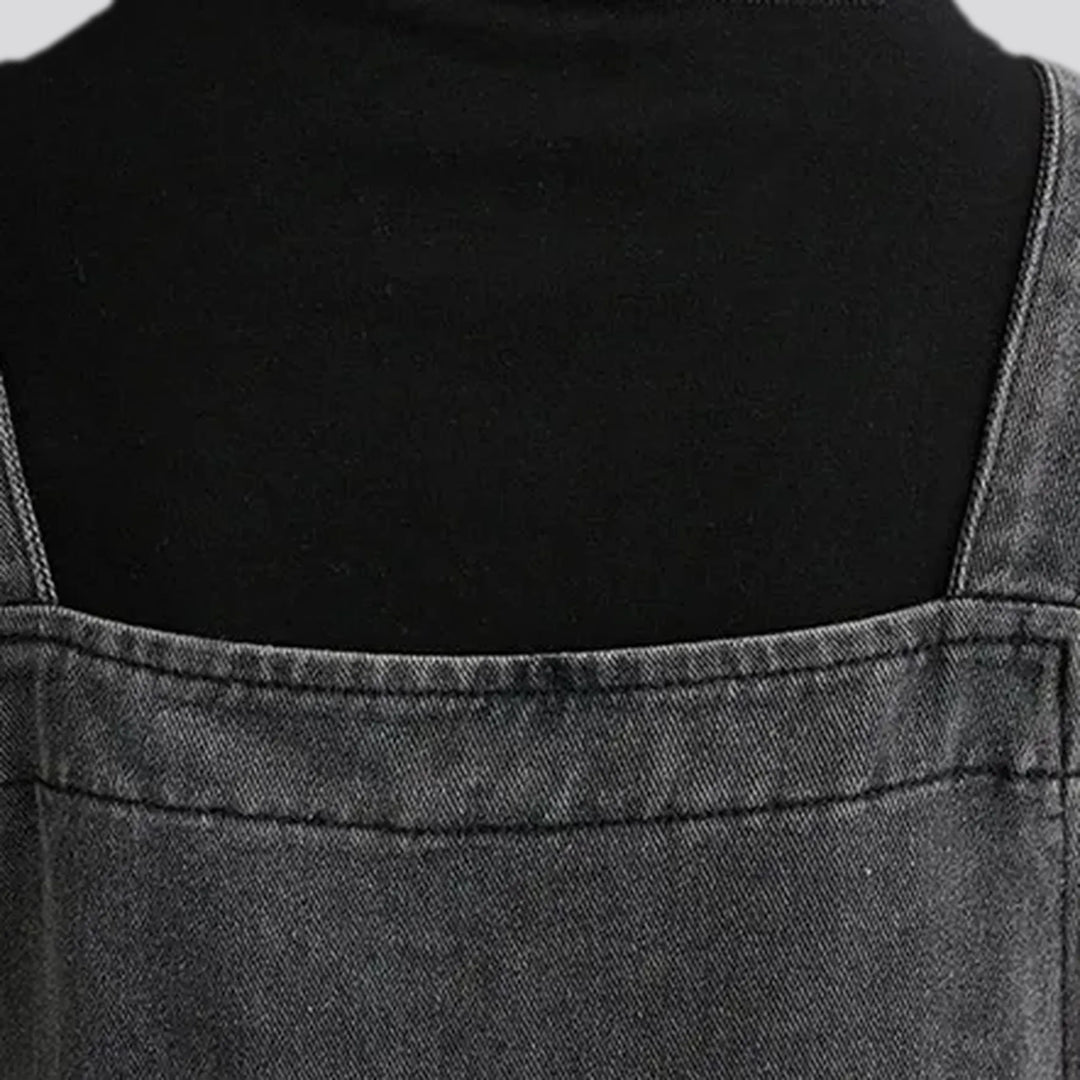 Vintage style jean bib for ladies