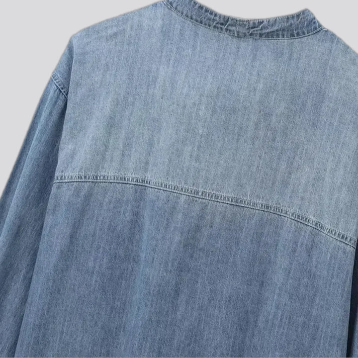 Washed out linen casual women's jean shirt