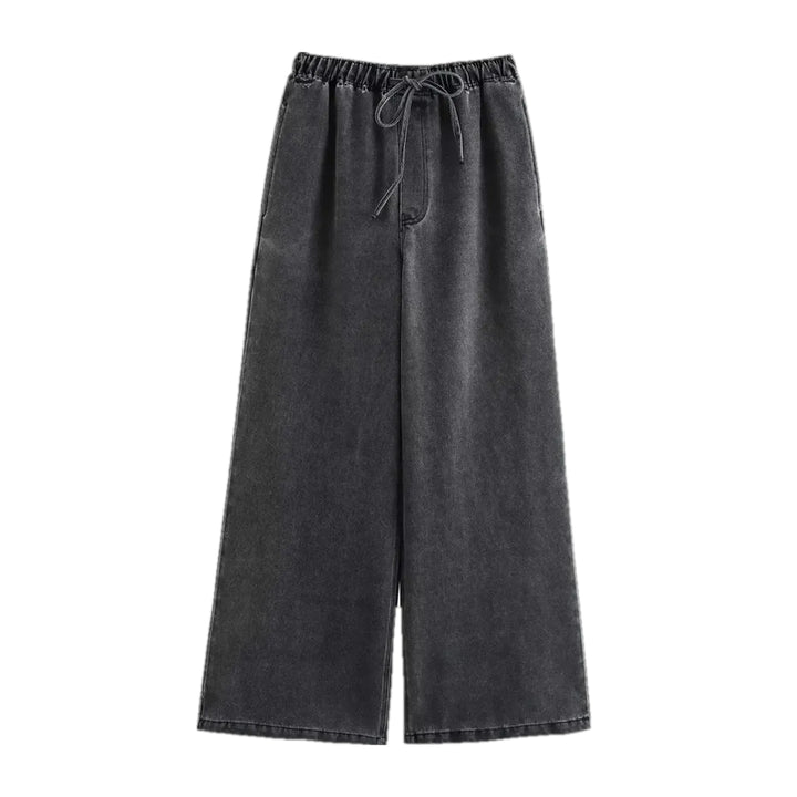 Elastic Waistband Fashion Women's Denim Culottes - Grey