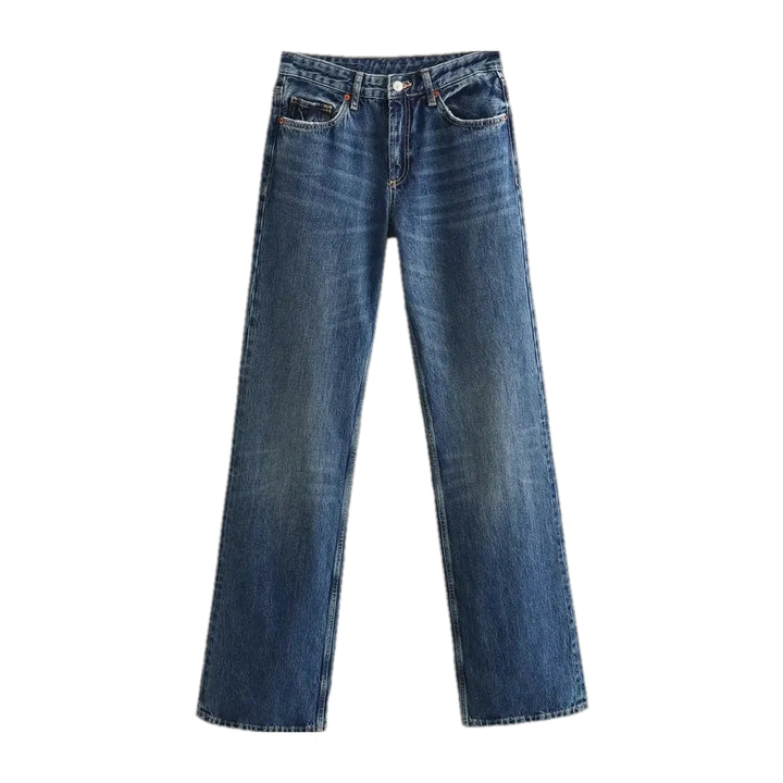 Casual Light Faded Lines Jeans for Women - Dark Blue