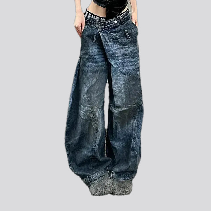 Dark Stonewashed Slouchy Women's Jeans | Jeans4you.shop