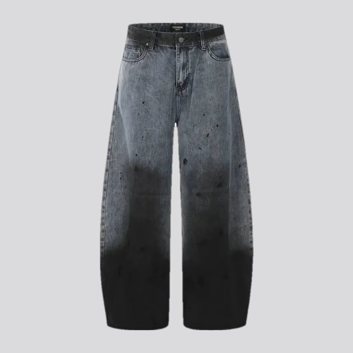 Retro paint pattern baggy men's jeans